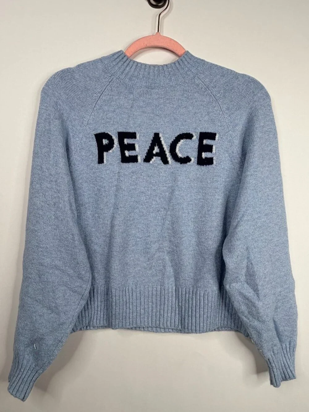 Old Navy SoSoft Loose Crew-Neck Graphic Sweater Bluepeace XS #A3249